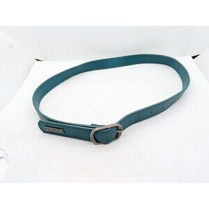 Burton Belt Logo Size 32"  almost 1"  green teal tone faux leather